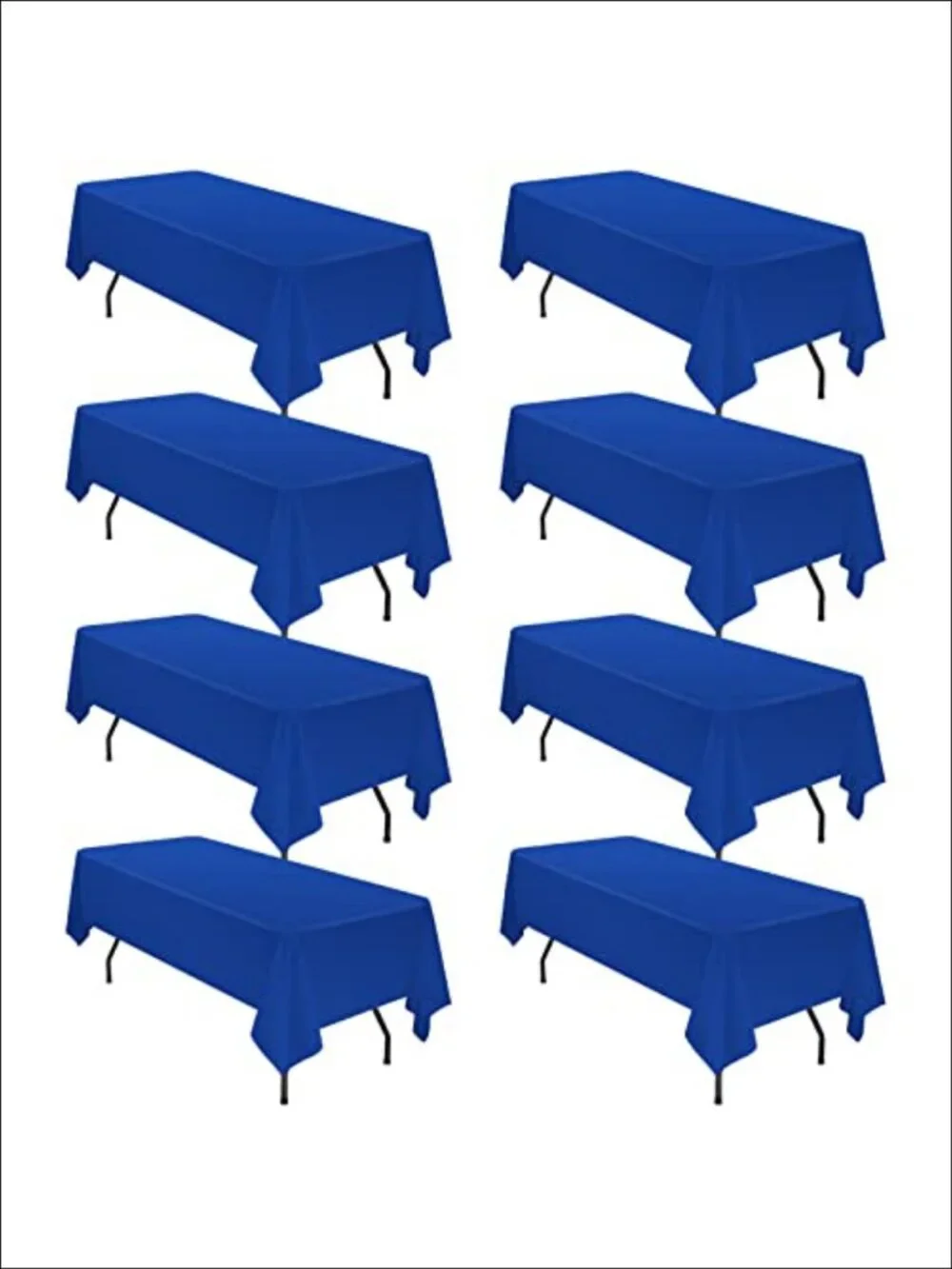 8 Pack Polyester Tablecloths 60x102 Inch for 6Ft Tables Wrinkle Resistant